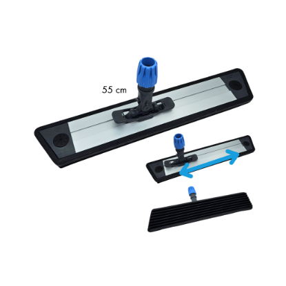 Bild von TrapezHalter mit variablem Gelenk und Gummilamellen – für Einweg- Staubbindetücher, Öltücher oder imprägnierte- / Vliestücher